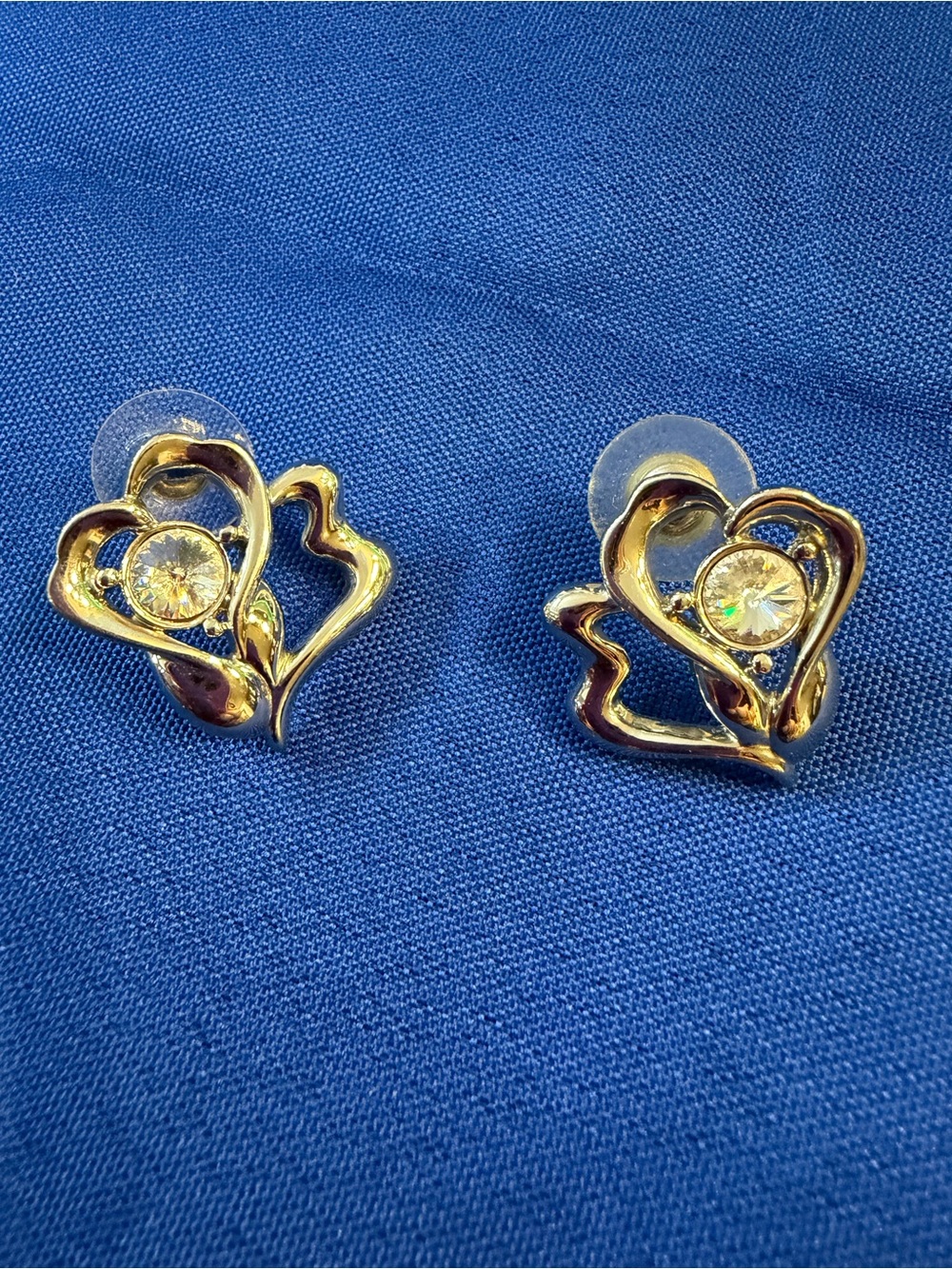 Park Lane silver Double Heart Crystal Earrings